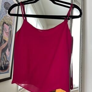Stunning magenta silk top with spaghetti straps